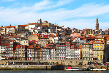 Fototapeta na wymiar Ribeira district in the heart of Porto, Portugal