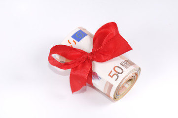 Geldrolle mit Schleife