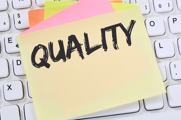 Quality control management success business concept successful note paper