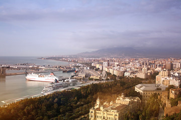 the view from the top of the city's port