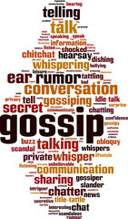 Obraz premium Gossip word cloud