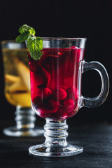 cup of hot cranberry tea