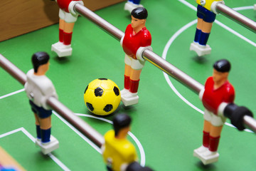 table football soccer game, close up