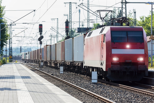Fototapeta container freight train