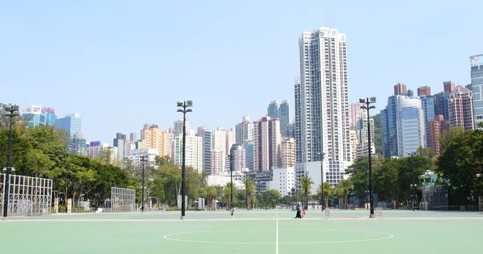 Soccer court in Victoria Park