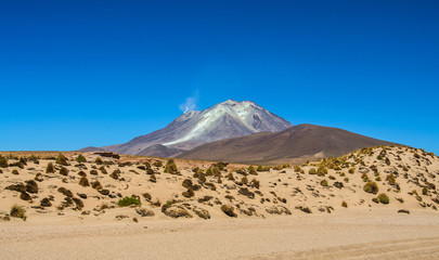 Fototapeta na wymiar View of the crater of Tunupa Volcano near Uyuni, Bolivia