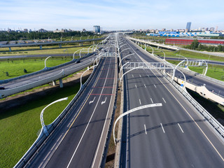 The Western High Speed Diameter (WHSD) is a tollway through city. St. Petersburg, Russia