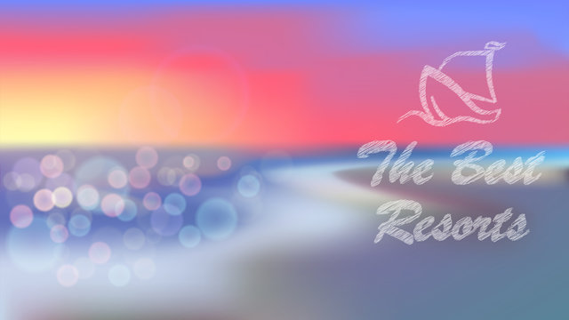 Blurred vector beach sunset
