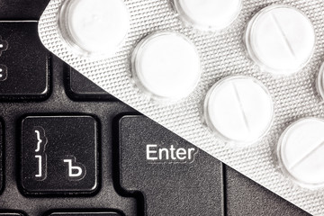 Treatment Cure of Computer analysis repair of PC Tablet in blister on keyboard