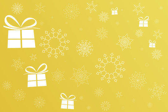 christmas background with gifts and snowflake