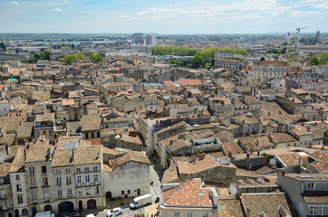 Fototapeta premium Bird's eyes view of the French city Bordeaux
