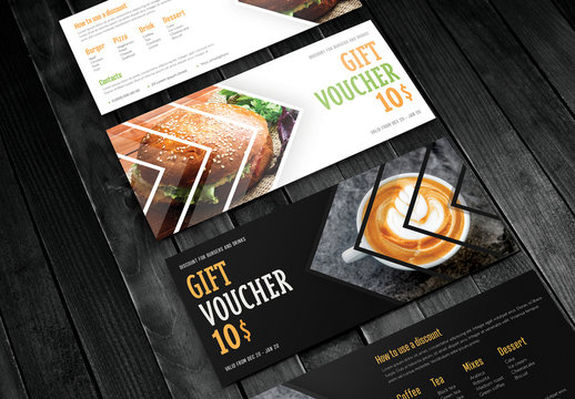 2 Gift Voucher Layouts with Arrow Design Elements