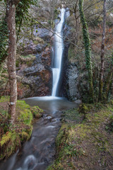 Spectacular waterfalls hidden in Spanish forests in autumn days