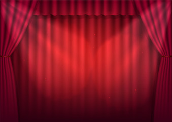 Vector scene with a curtain