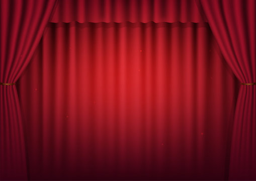 Vector scene with a curtain