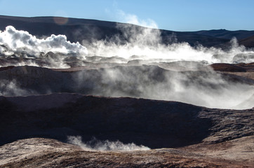Geyser Sol de Manana, Potosi department, Euardo Avaroa natural reserve, south Bolivia
