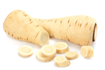 Parsnip isolated on the white background close up