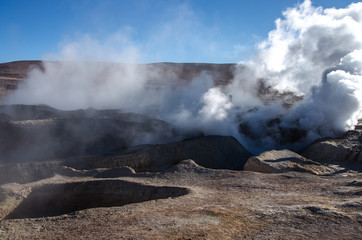 Geyser Sol de Manana, Potosi department, Euardo Avaroa natural reserve, south Bolivia