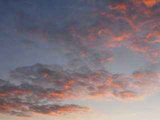 Sunrise's sky with pink clouds