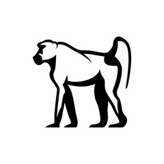 vector baboon silhouette