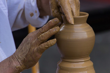 Clay Pot on a Pottery Wheel
