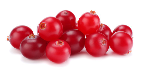 Cranberry isolated on white. With clipping path. Full depth of field.