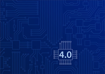 Industry 4.0 concept as vector background with circuit board / CPU illustration