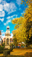 Ioannina city clock in the center of city Epirus Greece, autumn