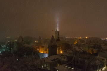 Fototapeta na wymiar Old city Tallinn Estonia at night