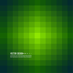 Abstract background with rhythmic overlapping squares. Transition and gradation of color. Vector blend gradient for illustrations, covers and flyer. Pixel green.