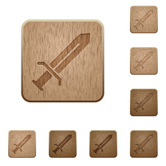 Sword wooden buttons