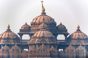 Facade of a temple Akshardham in Delhi, India