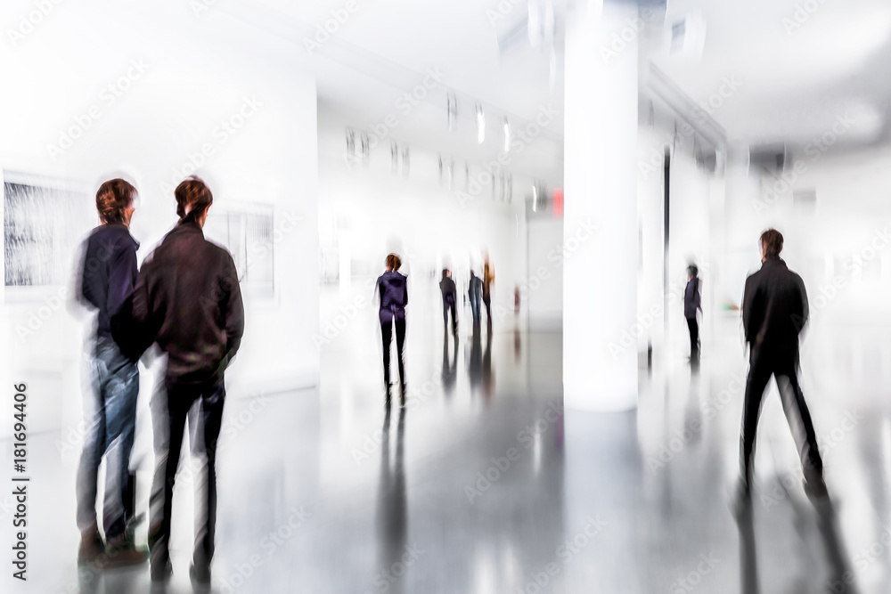 Wall mural people in the art gallery center