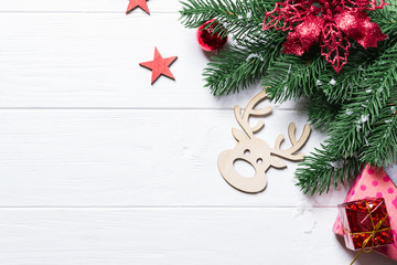 Christmas frame with fir branches