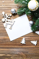 Christmas card with fir branches