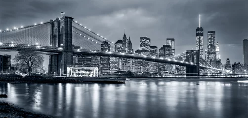 Gordijnen Panorama New York City bij nacht © bluraz