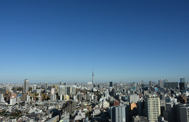 晴天が広がる東京の街並み（墨田区や台東区方面などを望む」