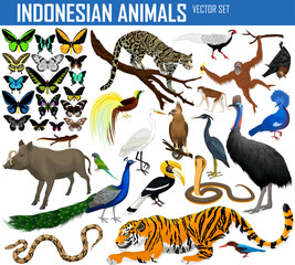 Animals of Indonesia and Indochina - vector set © Save Jungle