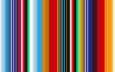 Mexican Blanket Stripes Seamless Vector Pattern. 
