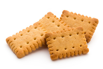 Tasty cookies biscuits on the  isolated background.