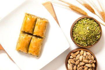 traditional ottoman baklava with pistachio