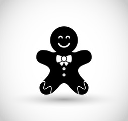 Gingerbread cookie man vector icon