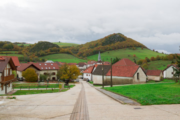 Fototapeta na wymiar Navarre villages in autumnal season
