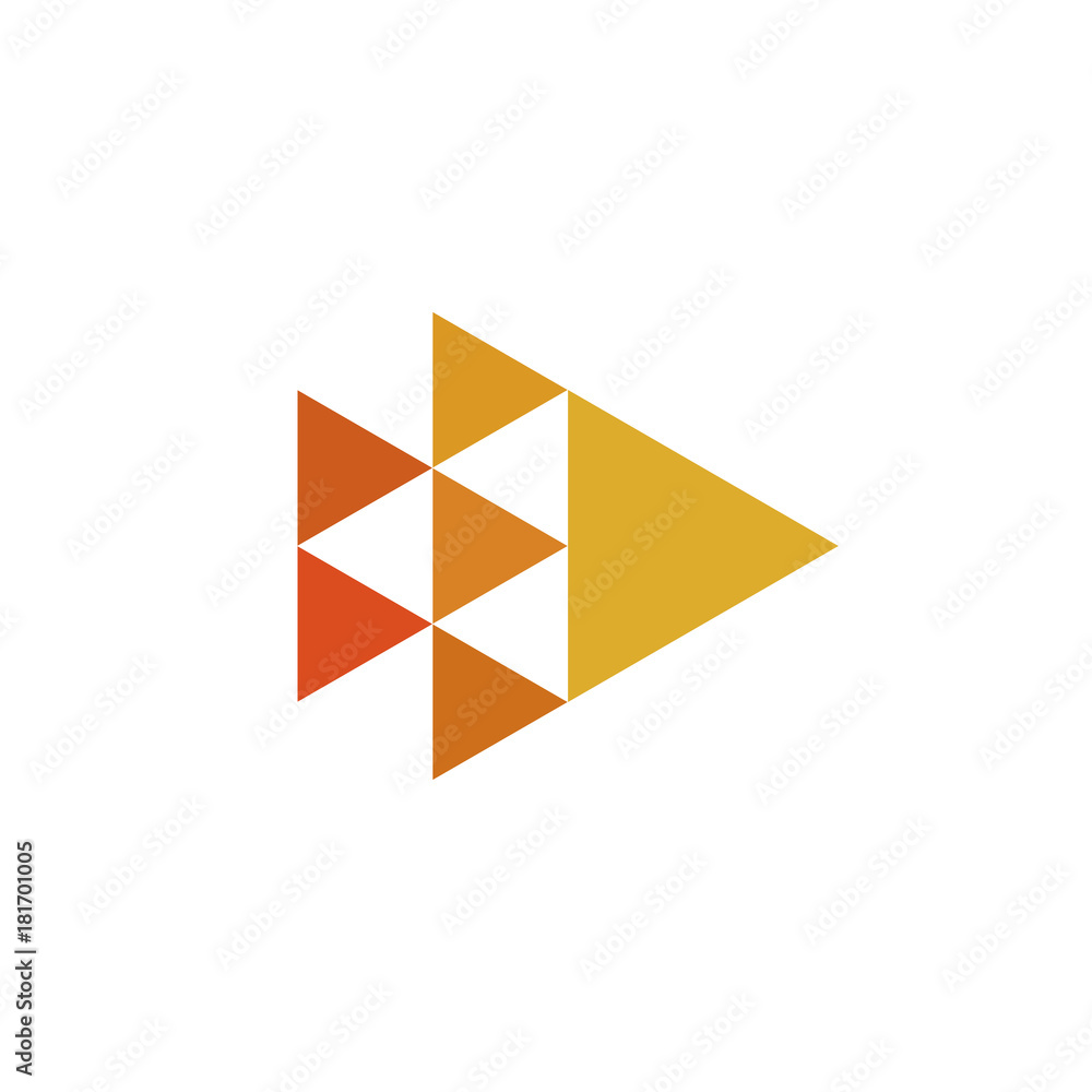 Poster triangles minimal geometry logo design. vector illustration of symbol for branding or identity