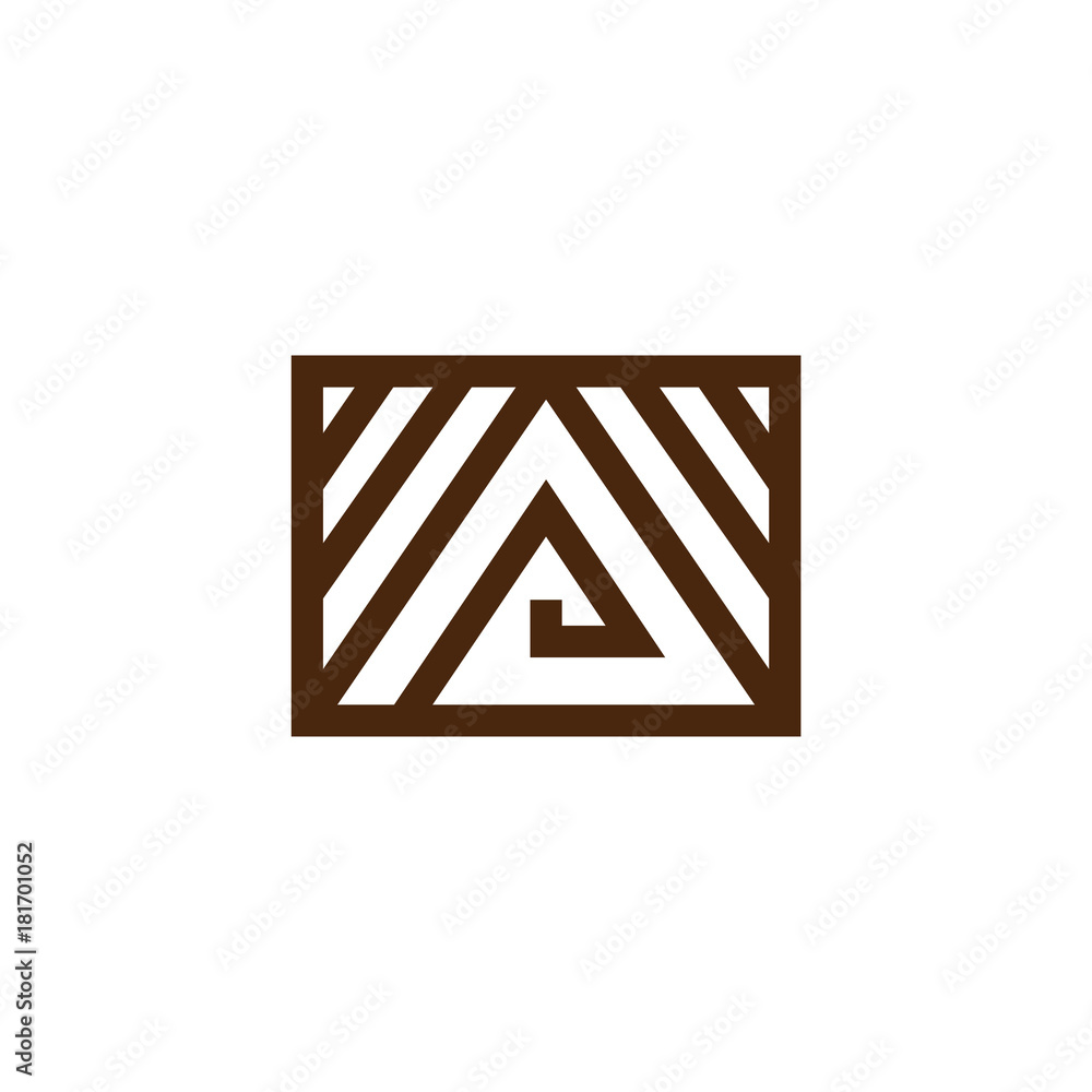 Poster triangle logo with lines isolated on white background. abstract letter a. vector minimal logo icon d