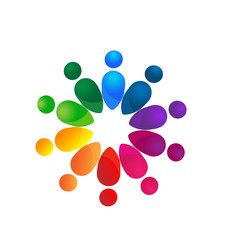 Teamwork abstract colorful people