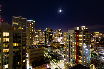 Fototapeta na wymiar Downtown Seattle at Night