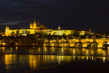 Vltava river and Charles bridge