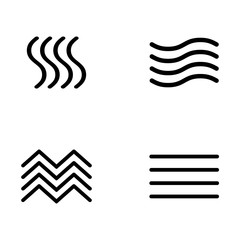 Vector illustration of four elements icons, line symbols. Logo template. Wind, fire, water, earth symbol. Pictograph.