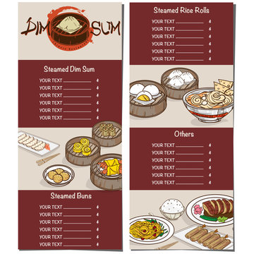 menu dim sum chinese food restaurant template design